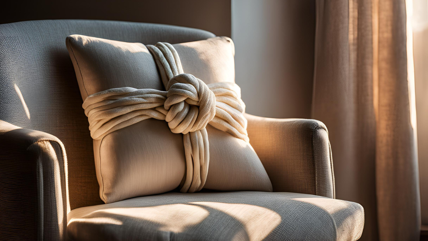 A textured knot pillow, perfect for adding a playful touch to your decor main